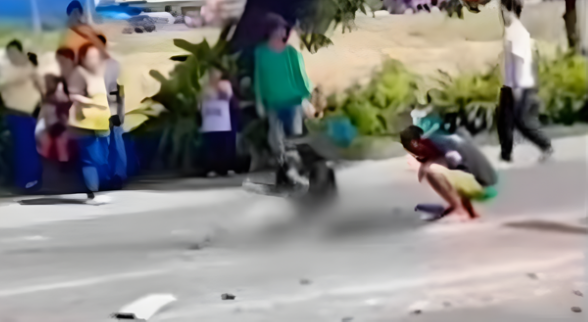 Estudyanteng papasok ng eskwelahan, tumilapon at nagulungan ng truck!