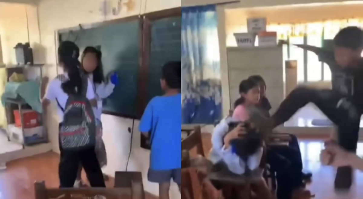 Estudyanteng babae, pinagtulungang sipain at suntukin sa loob ng classroom!