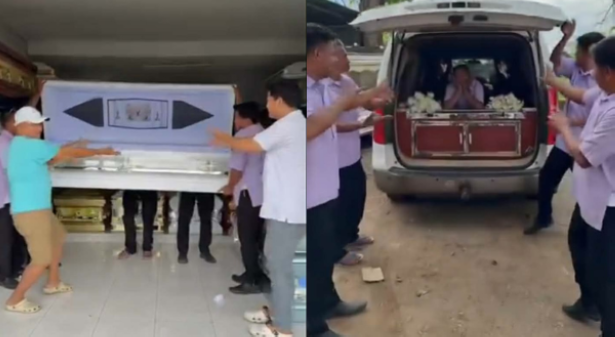 #BalitaExclusives: &lsquo;Buksan mo, papasukin ako&hellip;sa kabaong?&rsquo; Funeral service, viral sa kakatuwang pagsakay sa trend!