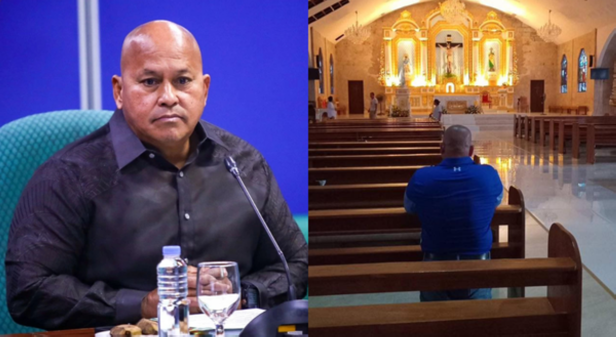 Sen. Bato nakaluhod, taimtim na nagdarasal sa loob ng simbahan!