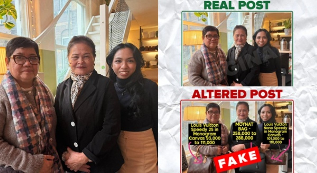 Larawan ng ilang kapamilya ng EJK victims na naka-branded bags, pineke!