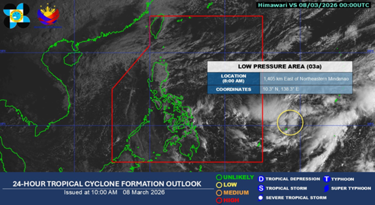 LPA, minomonitor sa labas ng Philippine Area of Responsibility; posible bang maging bagyo?