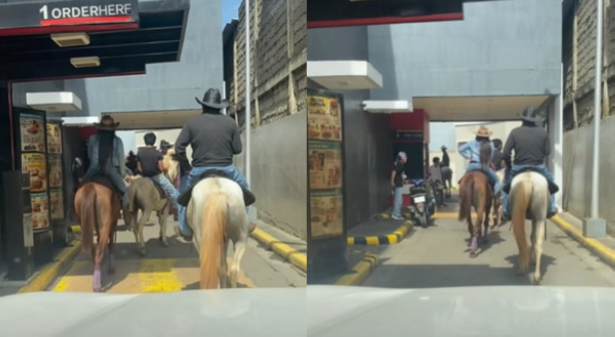 &lsquo;Tipid langis?&rsquo; Mga kabayo, ginamit pang-drive thru sa isang fast food chain!