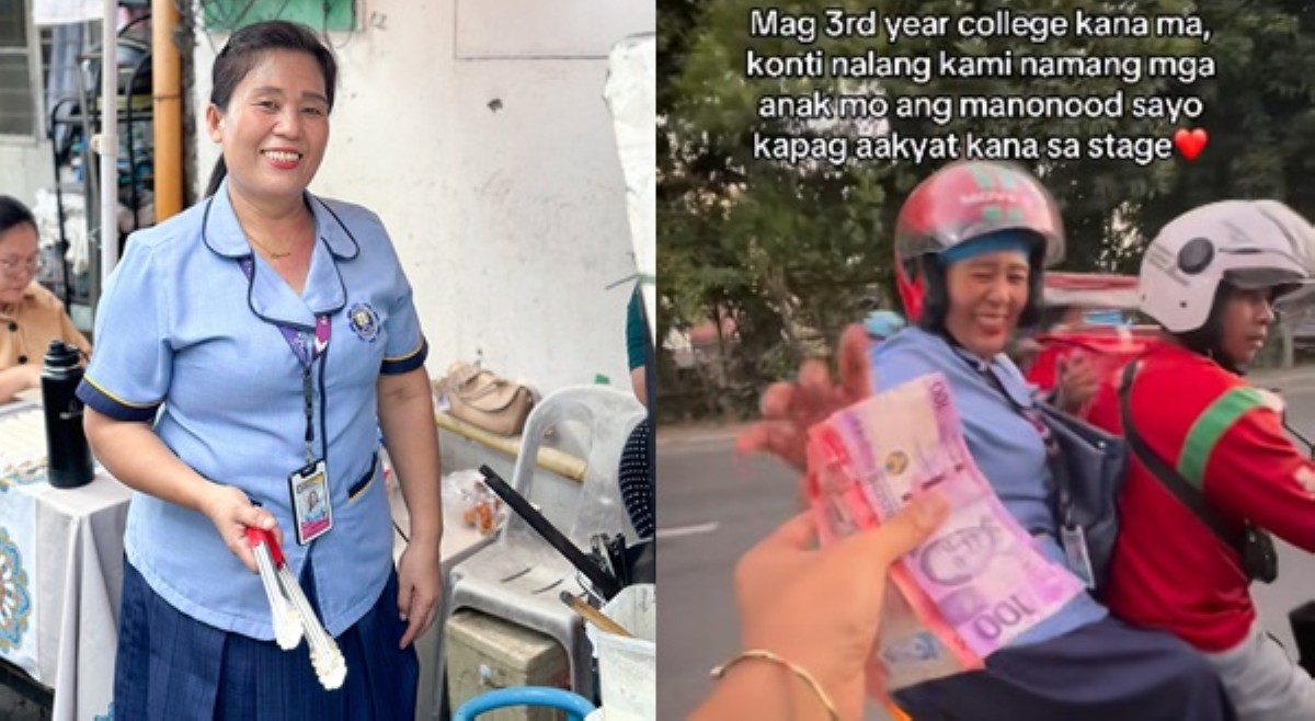 Baligtad na ngayon! Nanay na papasok sa school, binigyan ng baon ng anak
