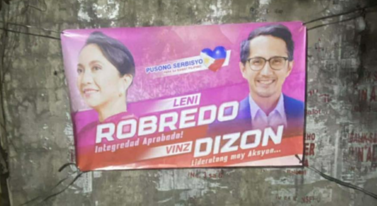 Tarpaulin ng tambalang Robredo-Dizon, naispatan sa Cebu?