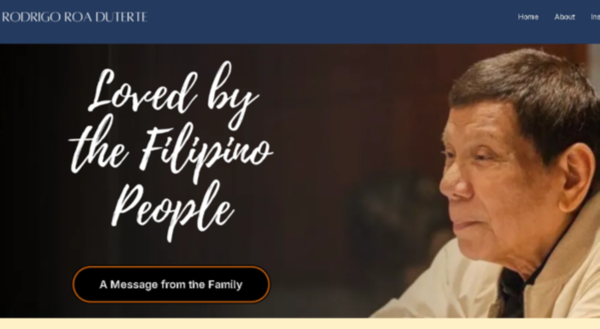 Pamilya Duterte, gumawa ng website para kay FPRRD