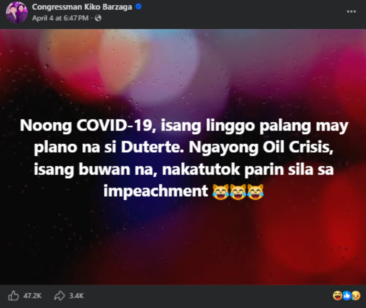 Photo courtesy: Rep. Kiko Barzaga (FB) 