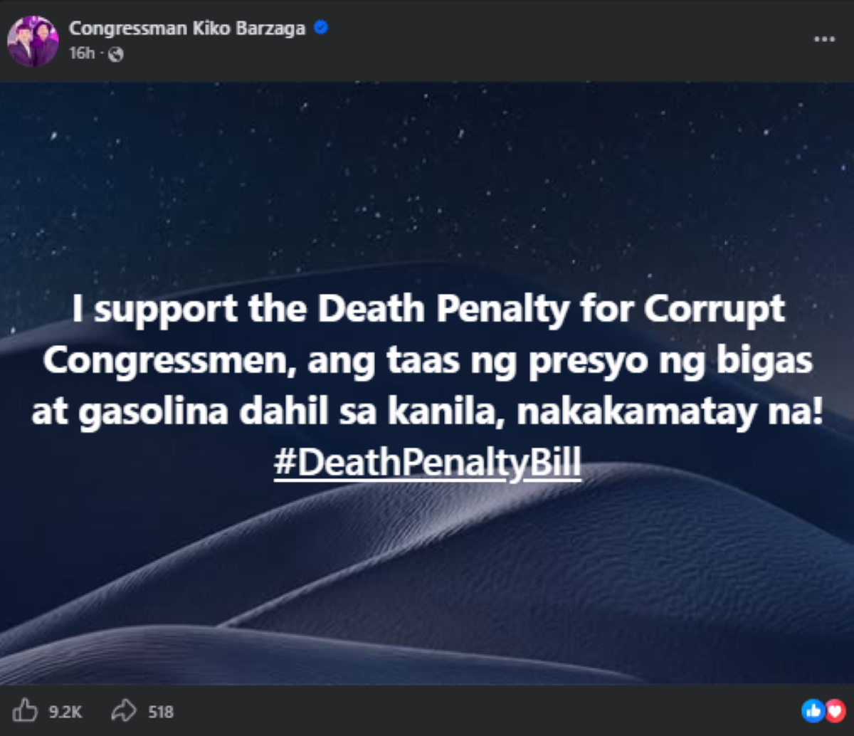 Photo courtesy: Rep. Kiko Barzaga (FB)