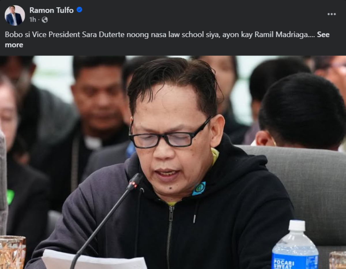 Photo courtesy: Ramon Tulfo (FB)