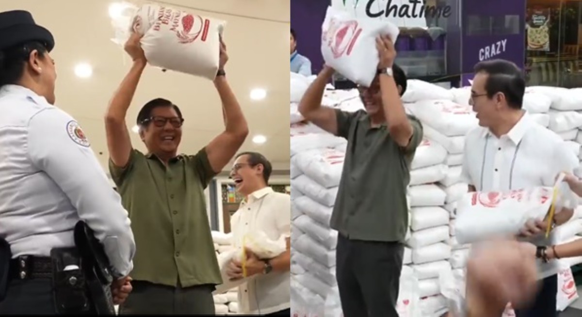 Tumakbo na, nagbuhat pa! PBBM, ginawang barbell sako ng bigas