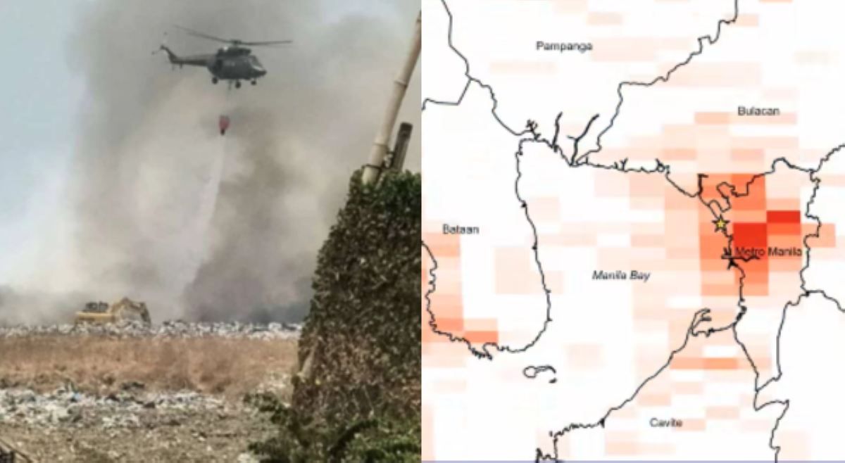 Usok na sumiklab sa Navotas landfill, umabot na sa Bataan