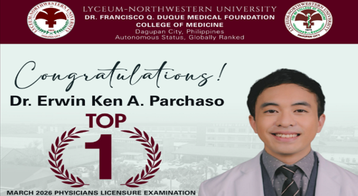 'Name withheld no more!' Top 1 ng March 2026 Physician Licensure Exam, tinukoy na