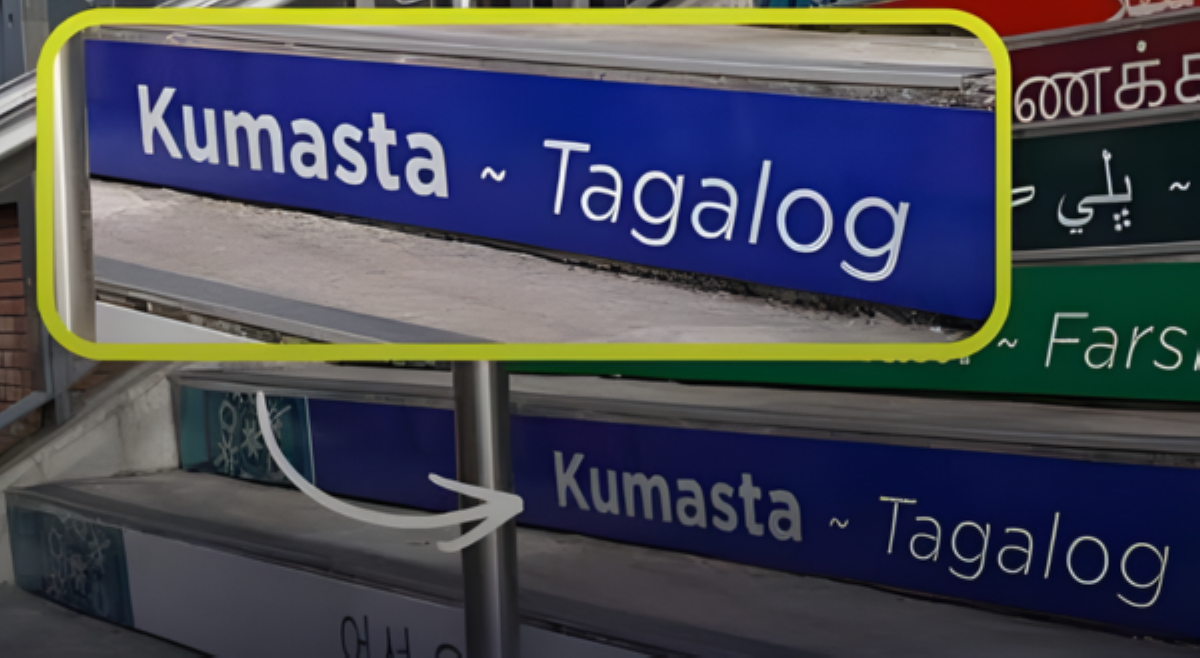 'Kumasta' Translation ng 'Kumusta' sa isang hagdanan sa Australia, dinogshow ng netizens!