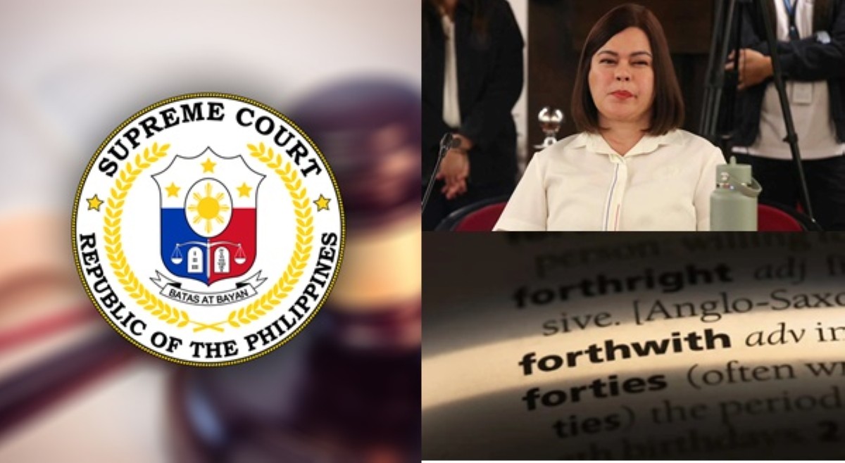 Korte Suprema, nilinaw ang tungkol sa 'forthwith' ng impeachment