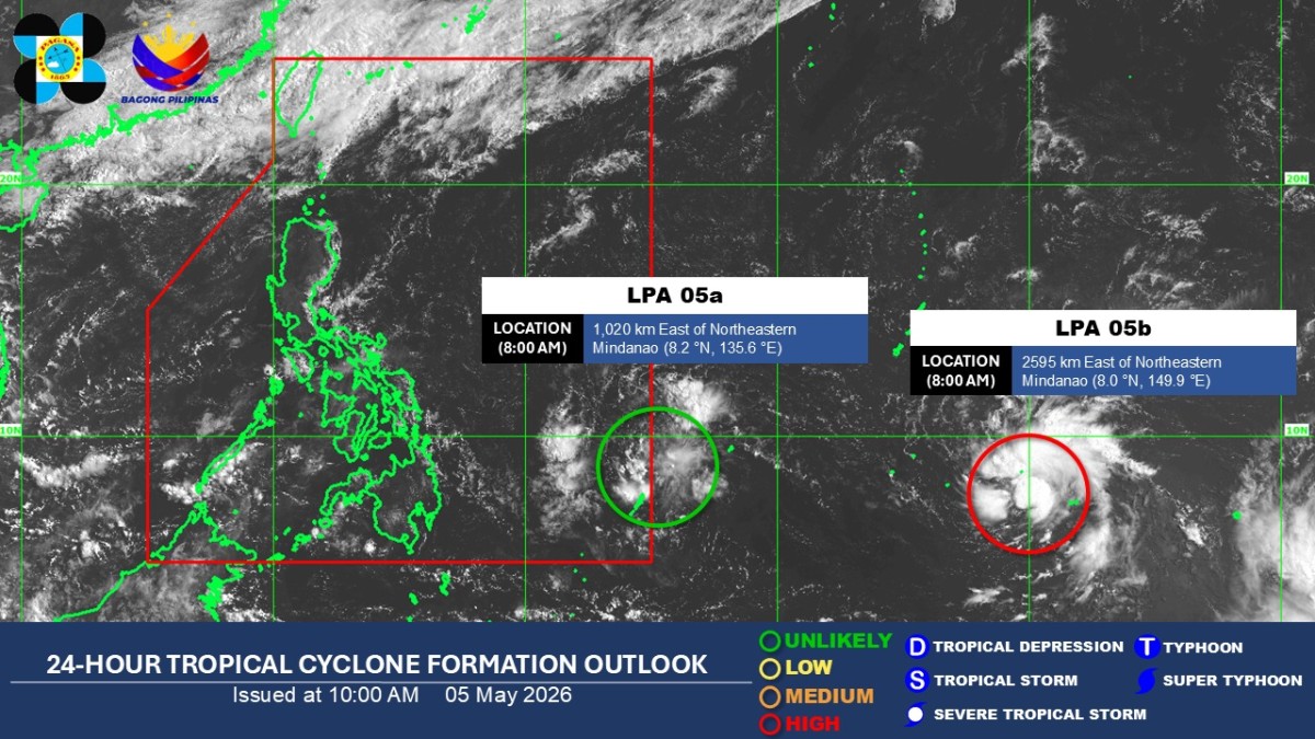 2 low pressure area, binabantayan ng PAGASA!