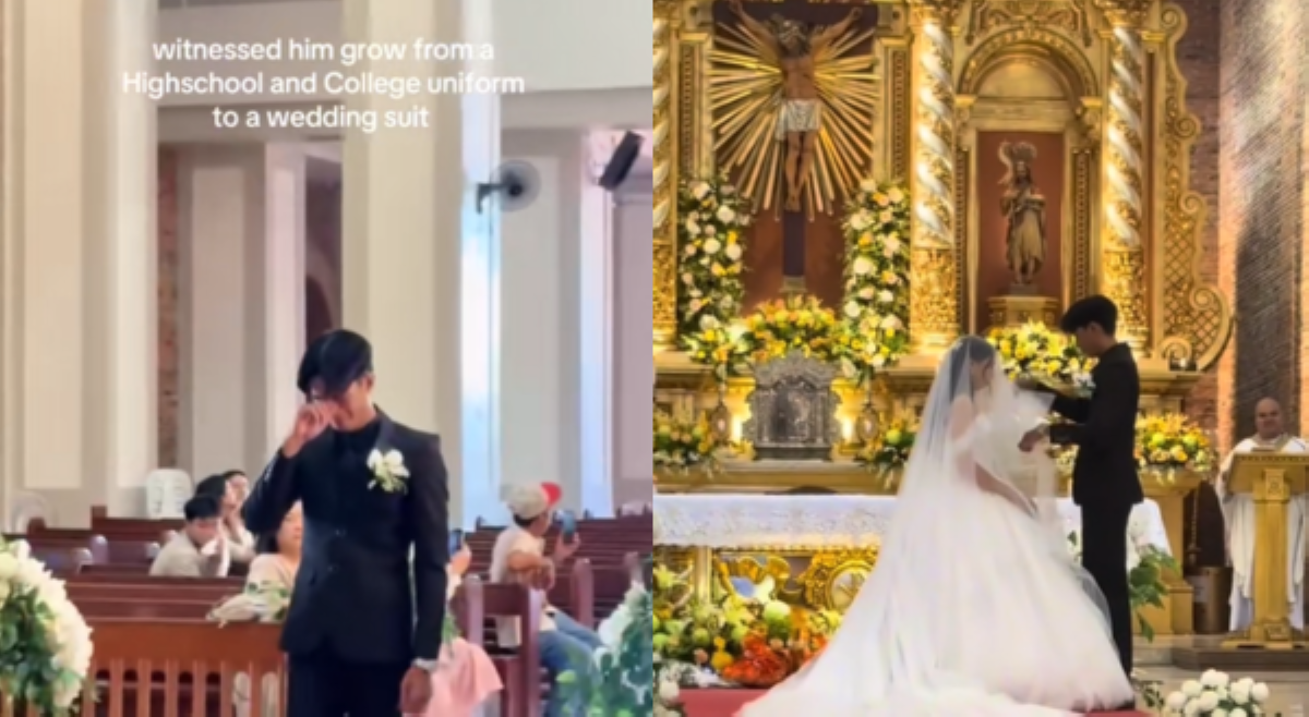 'Sana kami rin!' High school sweethearts na umabot sa kasalan, kinakiligan ng netizens