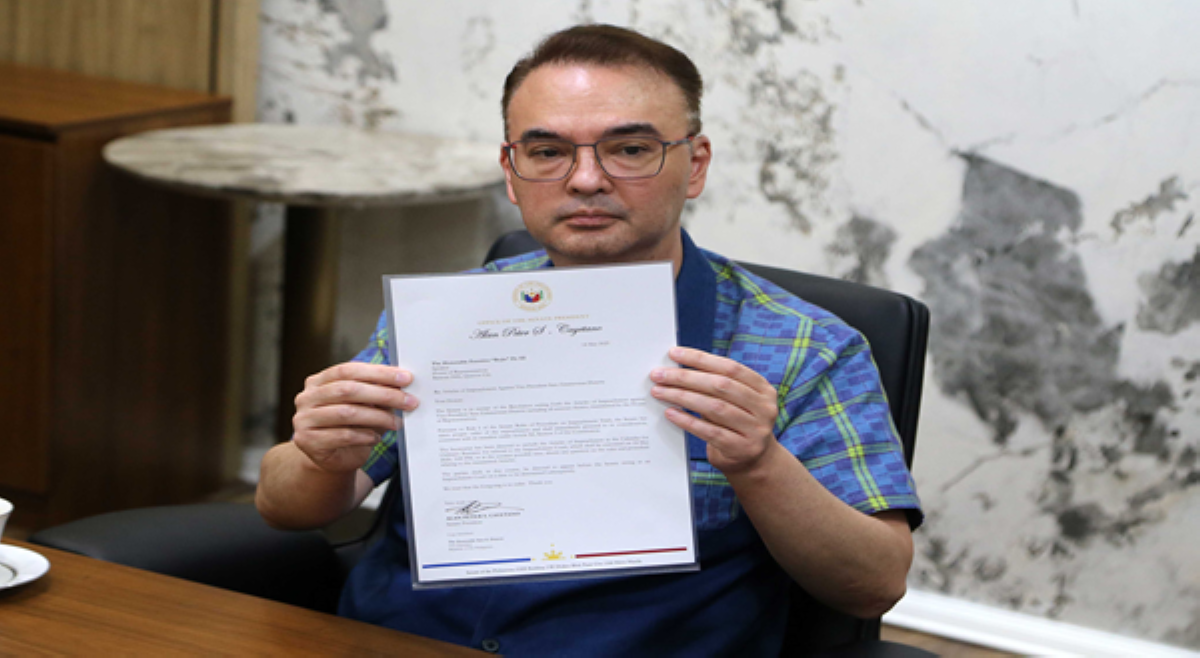 SP Cayetano, kinumpirmang natanggap ng Senado ang articles of impeachment