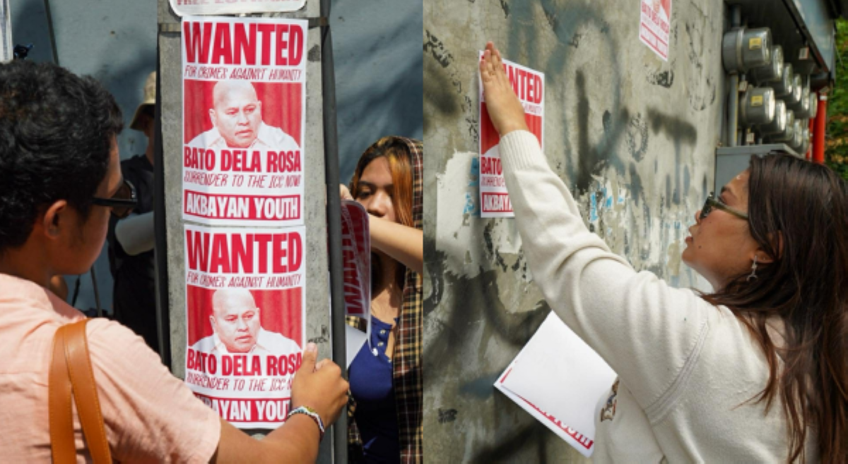 'Bato, sumuko ka na!' Akbayan Youth, nagpakalat ng 'wanted' posters ni Dela Rosa