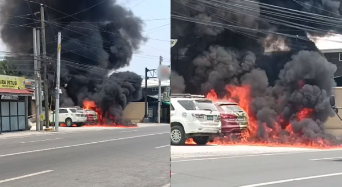 Mga nakaparadang sasakyan sa Pampanga, nagliyab!