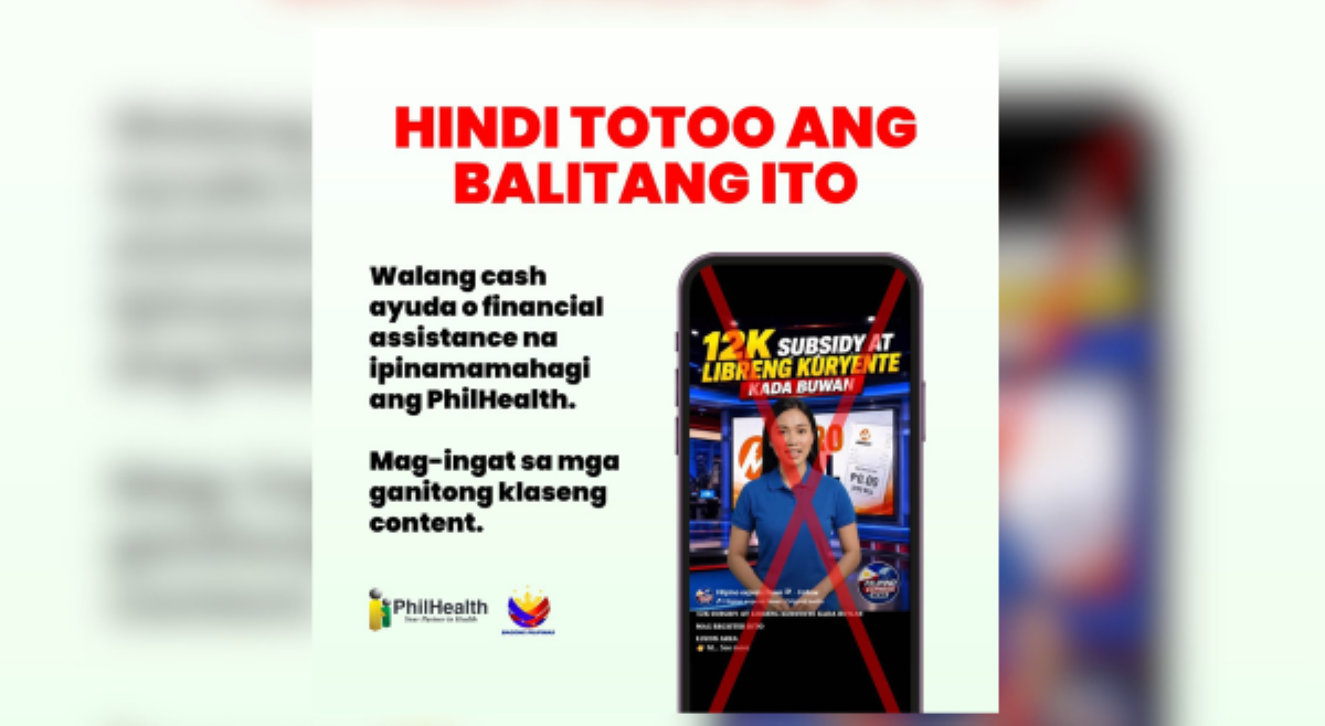 &lsquo;Fake AI News Alert!&rsquo; PhilHealth, nilinaw na wala silang ipinamimigay cash ayuda