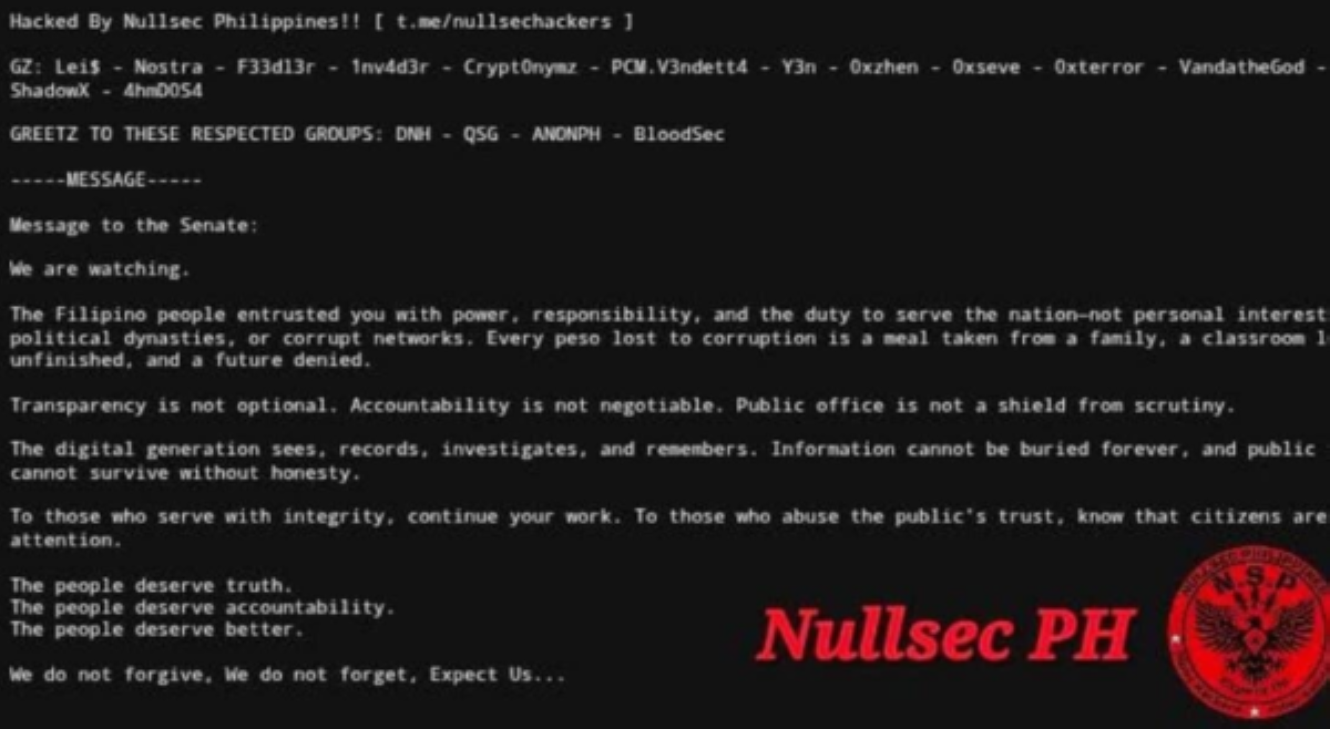 Senado, tiniyak na walang 'confidential records' na nadamay sa na-hack nilang website