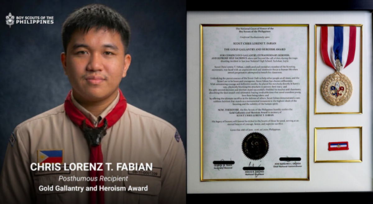 &lsquo;Gold Gallantry and Heroism Award,&rsquo; ng BSP, iginawad sa &lsquo;bayaning estudyante&rsquo; sa Tacloban