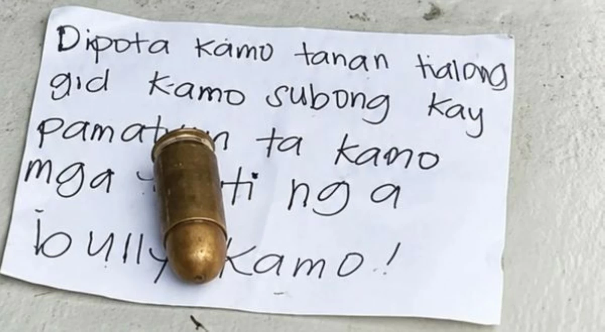 Bala ng baril at umano'y liham para sa mga bully, natagpuan sa building ng eskwelahan sa Bacolod!
