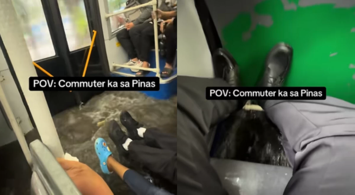 'Commuter life?' Bus na bumiyahe sa Roxas Boulevard, pinasok ng baha