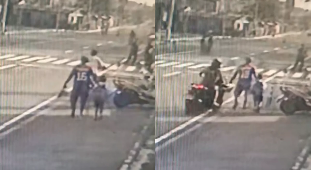 Lalaking may hawak na bata, tumilapon sa bundol ng motorsiklo!
