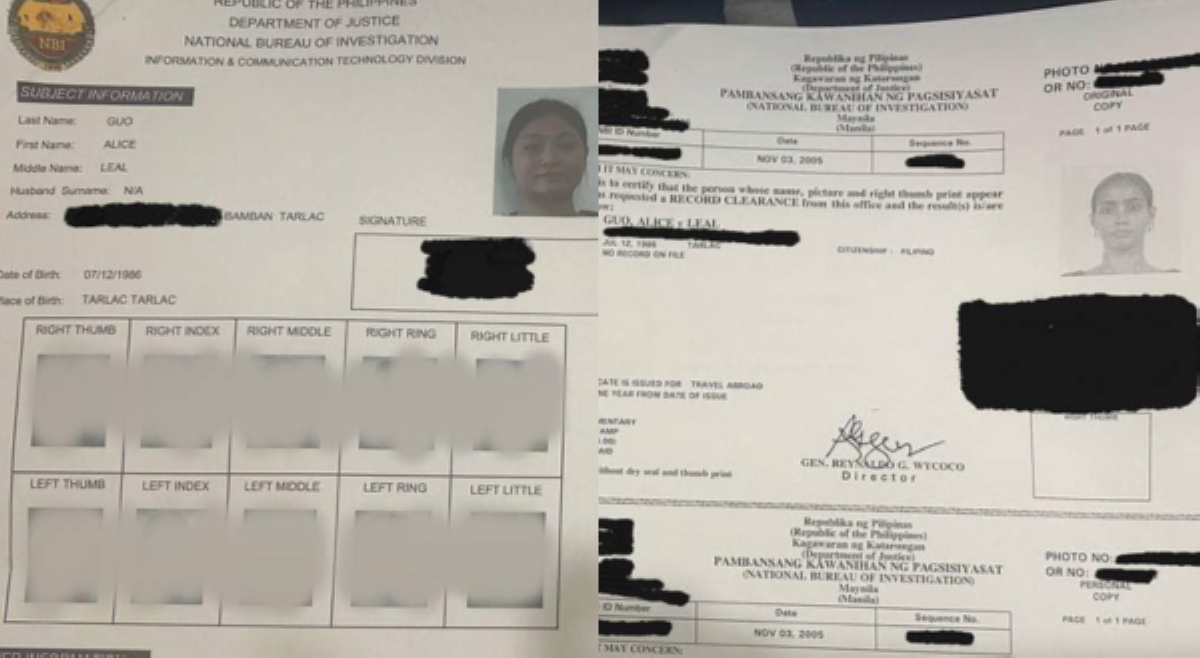 Fingerprint ng ikatlong 'Alice Guo', 'di tugma kay Mayor Alice Guo