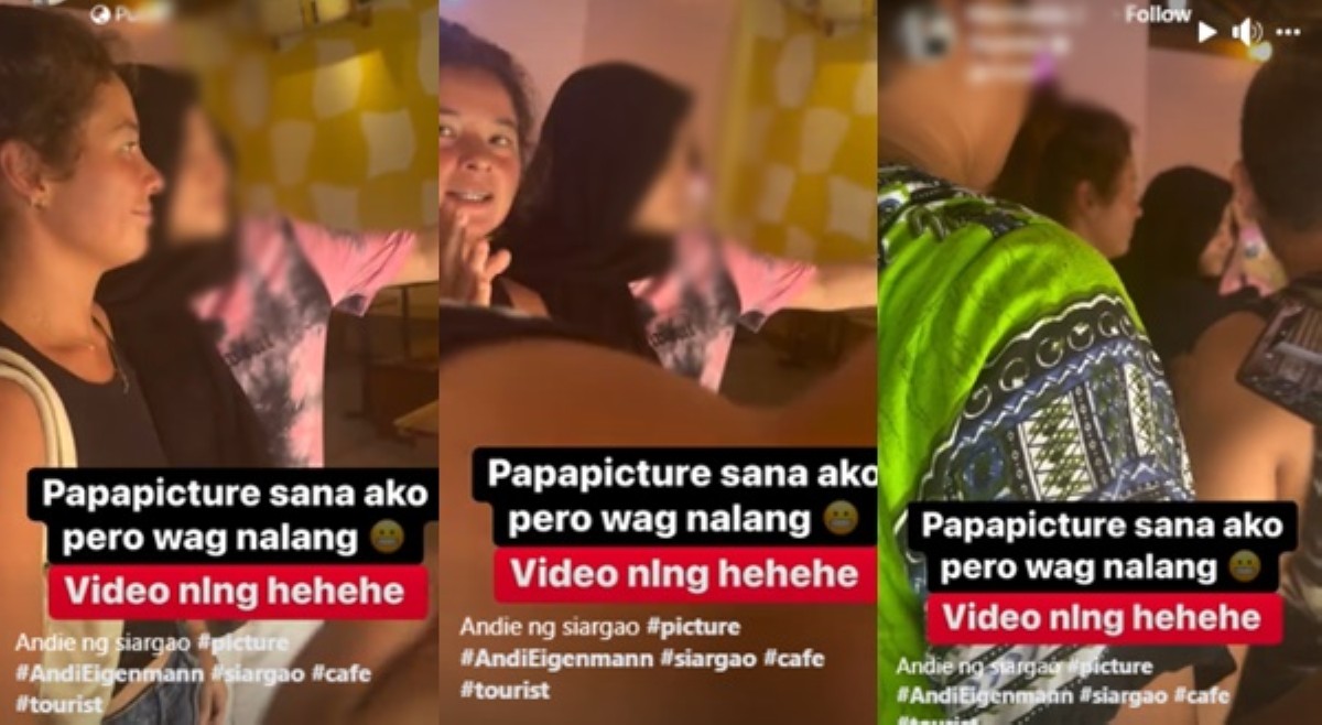 Pagsaway ni Andi Eigenmann sa lalaking sumingit para maki-selfie, umani ng reaksiyon