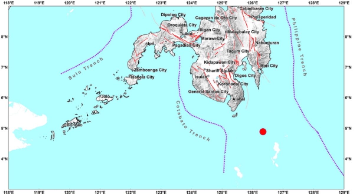 4.4-magnitude na lindol, tumama sa Davao Occidental
