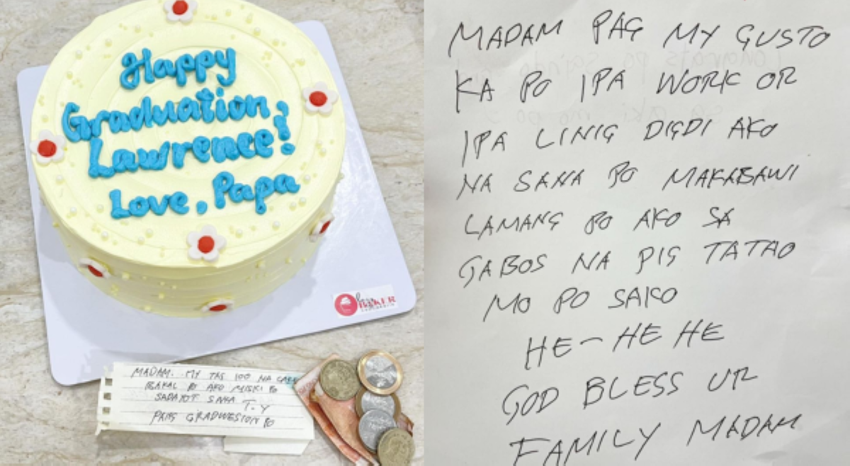 'Deaf and mute' na ama, gumawa ng paraan para mabilhan ng graduation cake ang anak