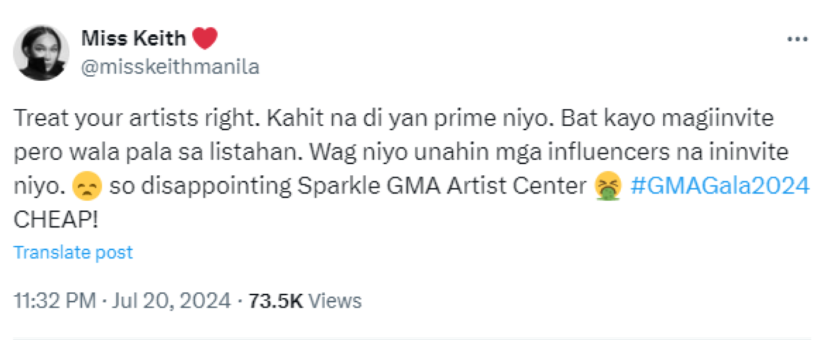 Photo courtesy: @misskeithmanila (X)