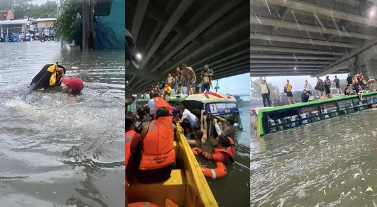 Pasahero, windang sa karanasan nang lumubog ang bus sa baha