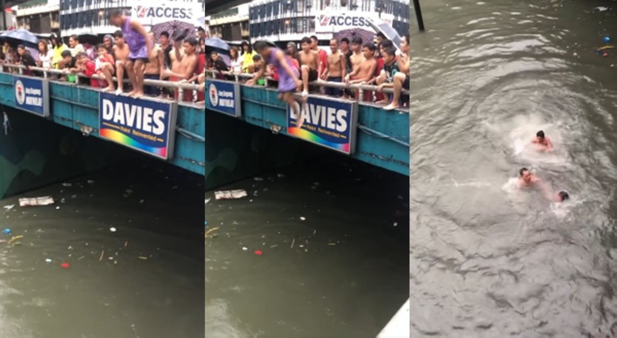 Muntik maging kuwento: Lalaking di pala lumalangoy, nag-dive sa Recto underpass