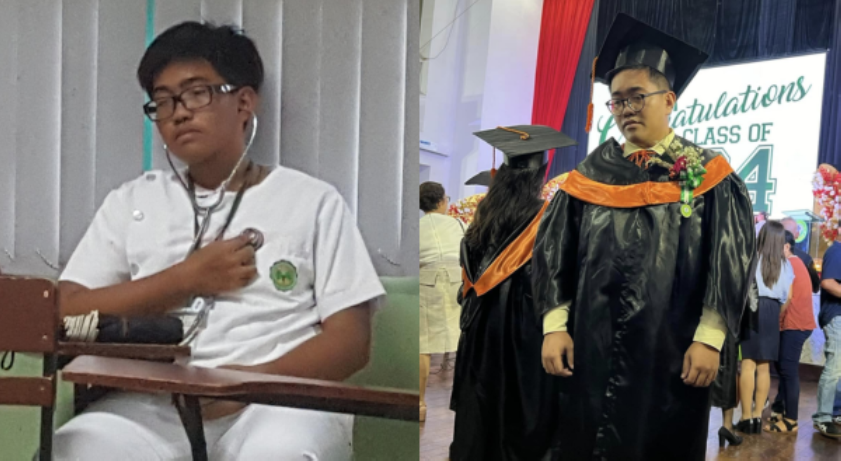 'Sad face' look sa before-and-after photos ng college graduate, kinaaliwan!