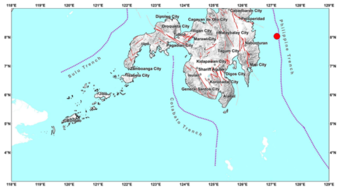 4.1-magnitude na lindol, yumanig sa Davao Oriental