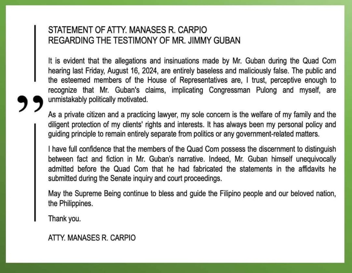 Photo courtesy: Atty. Manases R. Carpio