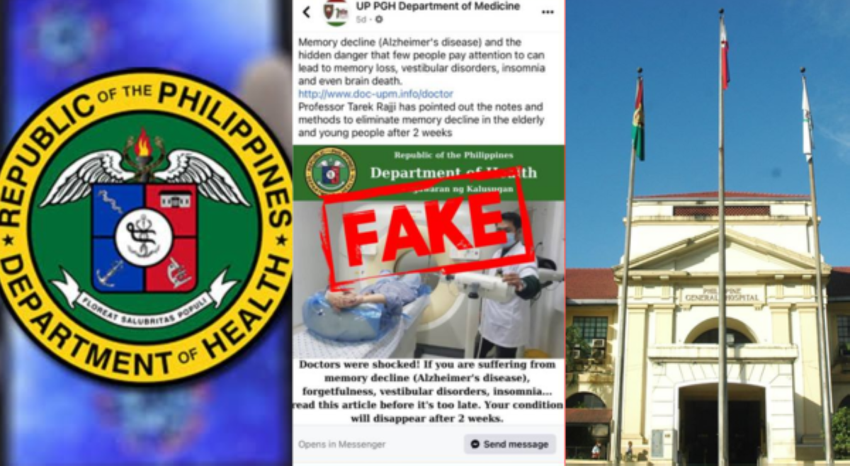 DOH, nagbabala sa publiko vs 'malicious' page na ginagamit pangalan ng PGH