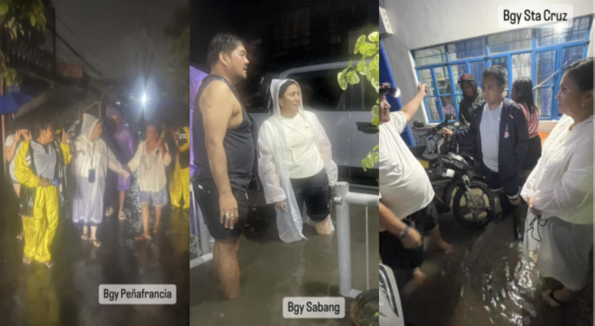 Ex-VP Leni, lumusong sa baha para alamin kalagayan ng Nague&ntilde;os