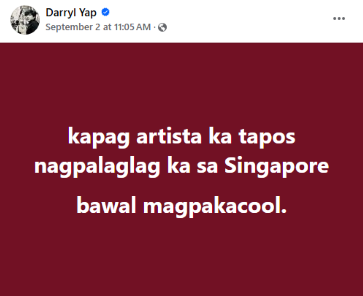 Photo courtesy: Screenshot from Darryl Yap (FB)