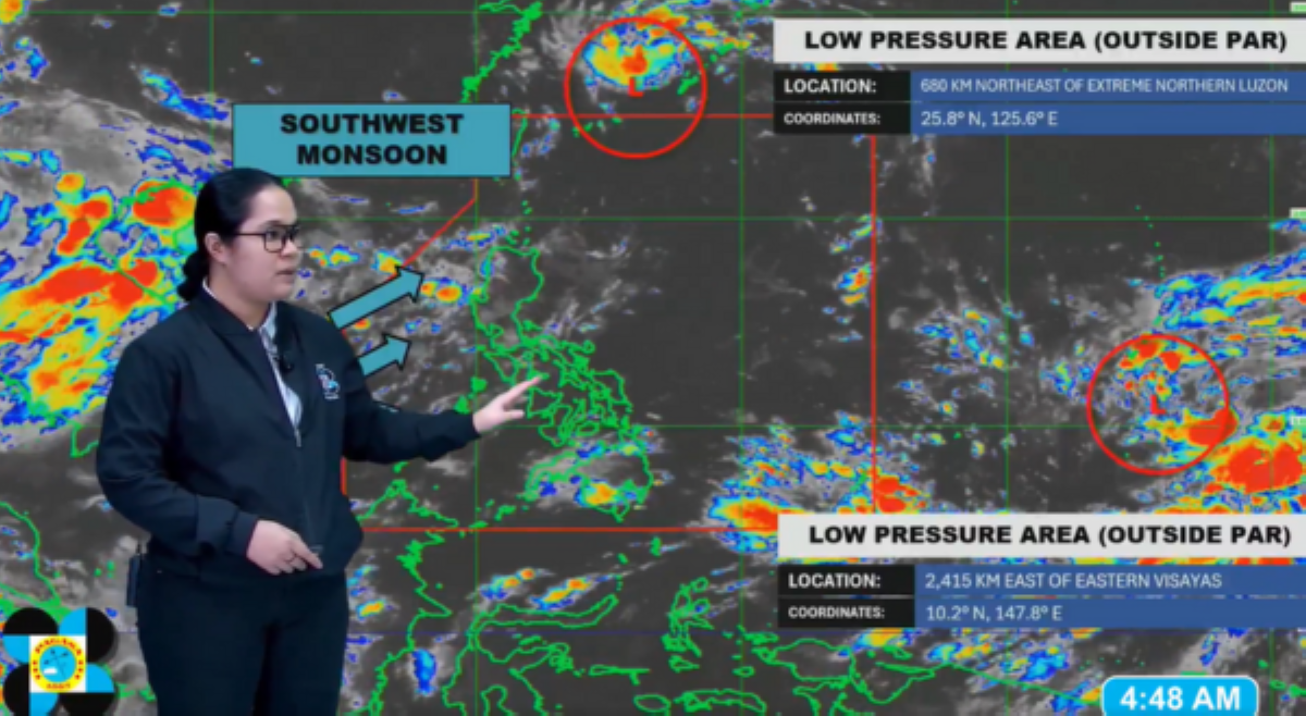 PAGASA, patuloy na binabantayan 2 LPA sa labas ng PAR