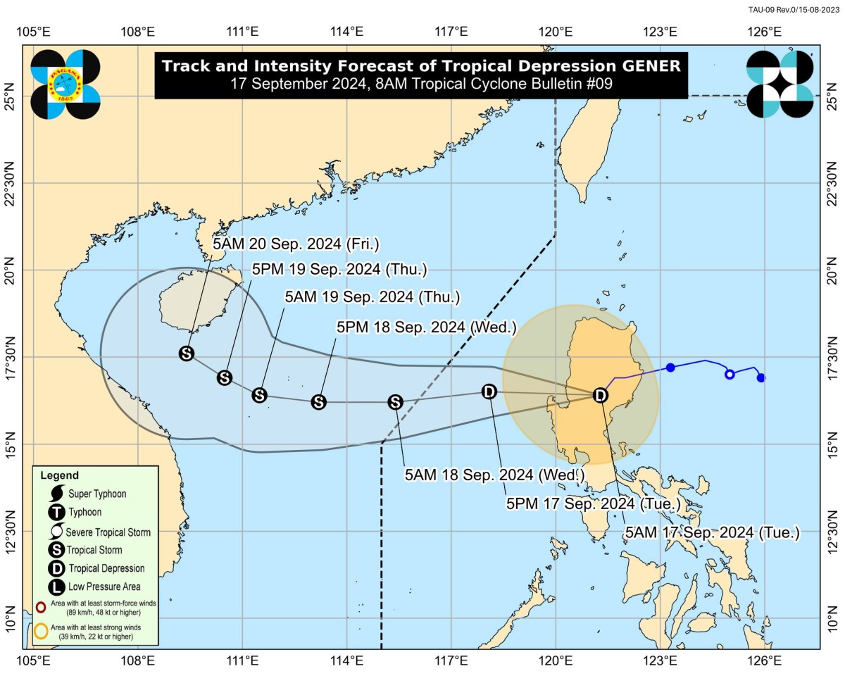 24 lugar sa Luzon, nakataas sa Signal No. 1 dahil kay 'Gener'
