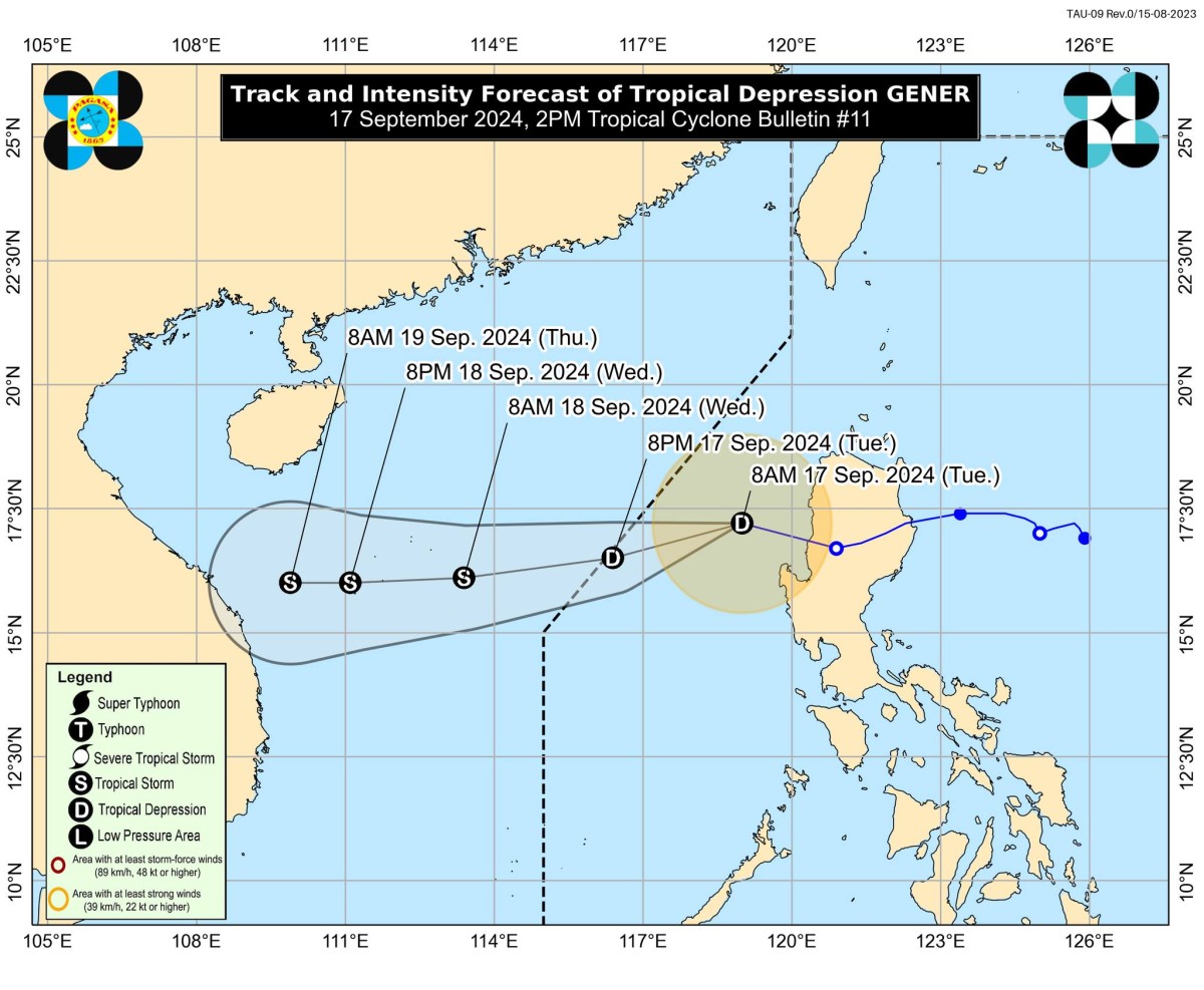 Gener, bahagyang lumakas; nasa WPS na