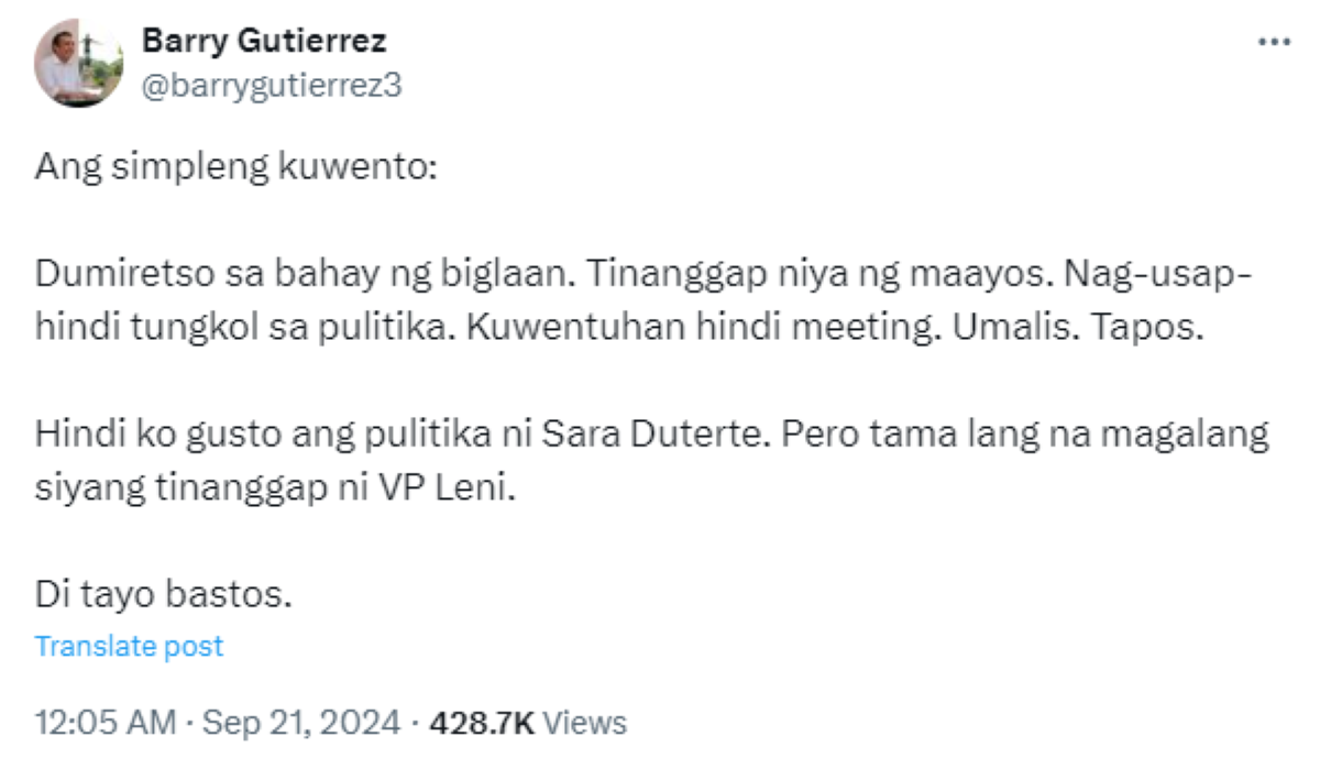 Photo courtesy: Atty. Barry Gutierrez (X)