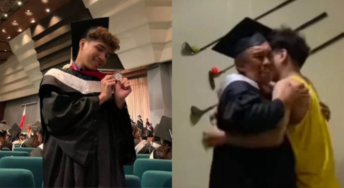 Magna cum laude graduate na pinagsuot ng toga ang ama, kinaantigan