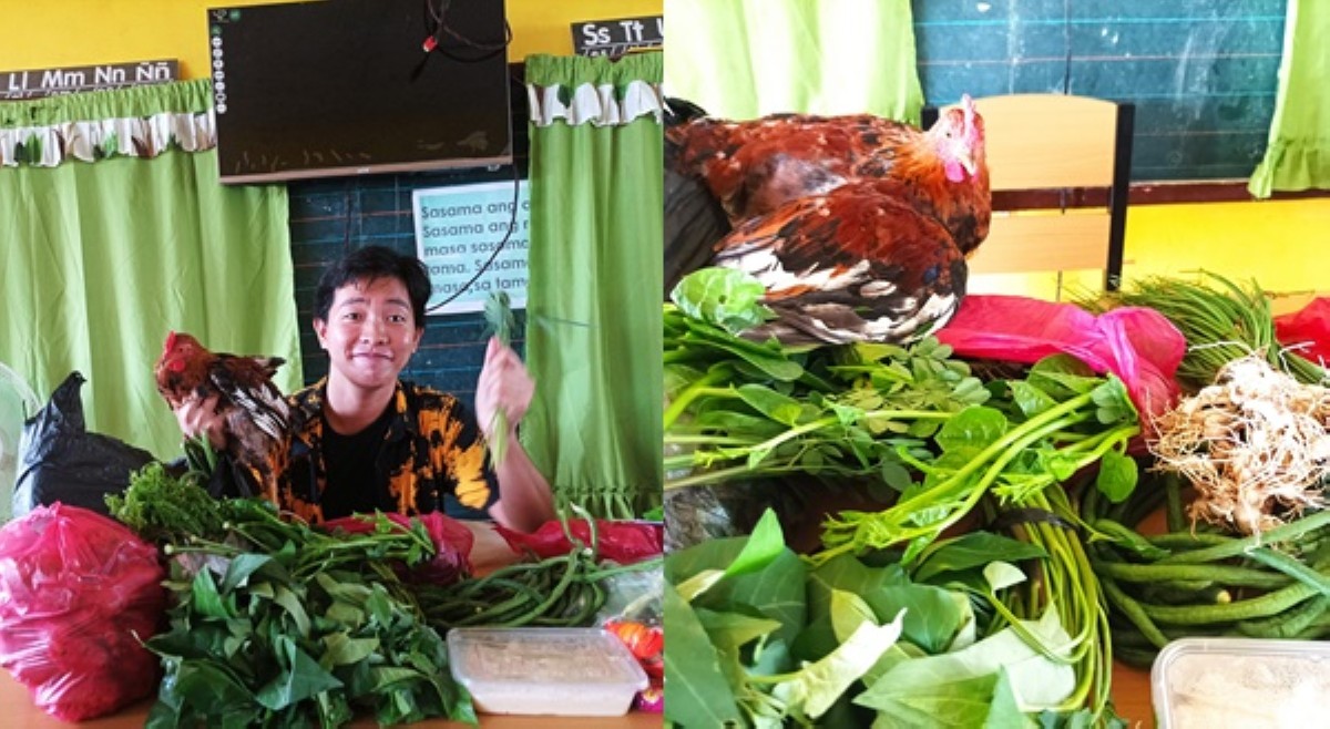 Guro, nakatanggap ng manok, mga rekadong pantinola mula sa pupil