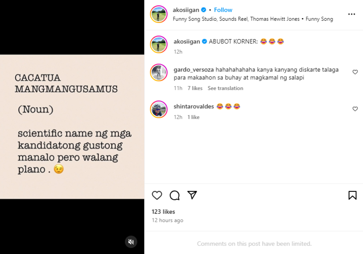 Photo courtesy: Screenshot from Arnold Clavio (IG)