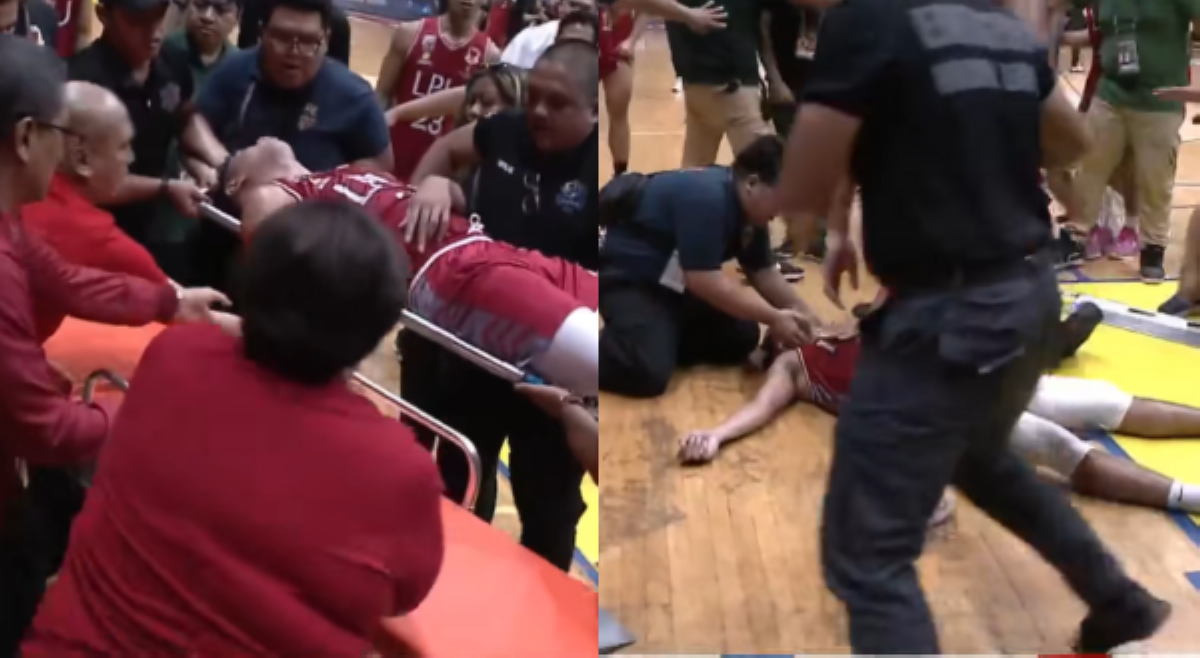 Basketball player ng Lyceum, nawalan ng malay matapos makabungguan isa pang player ng Arellano